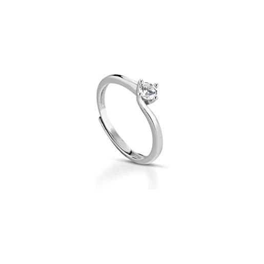 Donipreziosi anello solitario donna in argento 925 con pietra zircone taglio brillante, anello argento sterling proposta fidanzamento idea regalo, dimensione pietra 6 mm