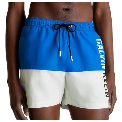 Calvin Klein pantaloncino da bagno uomo medium drawstring lungo, blu (dynamic blue), s