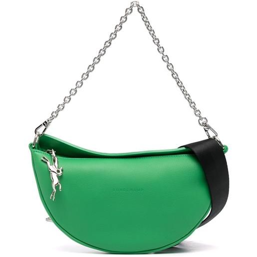 Longchamp borsa a tracolla con logo goffrato - verde