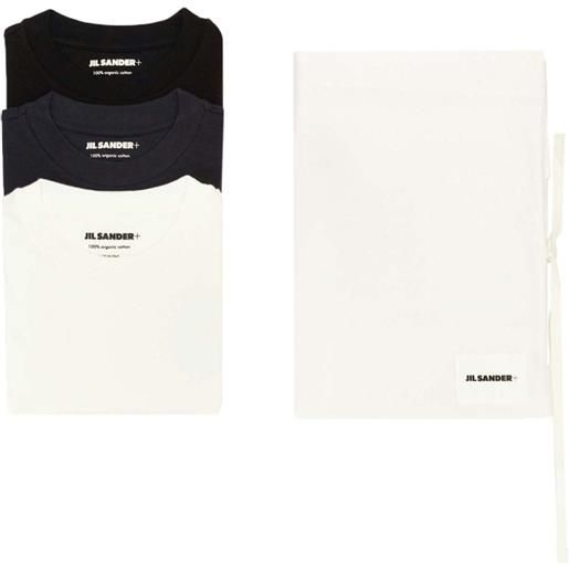 Jil Sander set di 3 t-shirt con applicazione - bianco