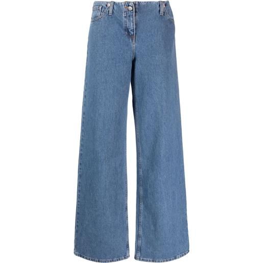 Magda Butrym jeans a gamba ampia con applicazione - blu