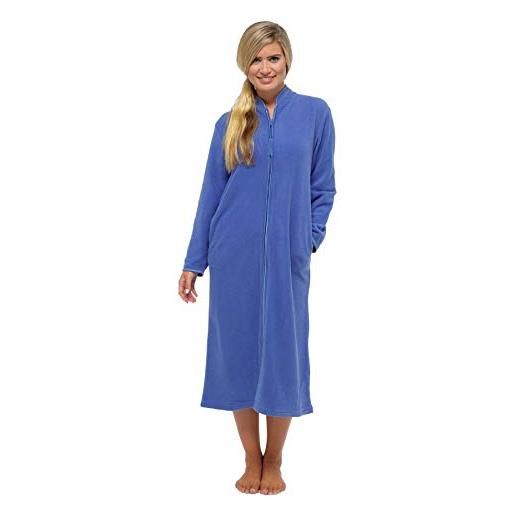 Undercover ladies zipped soft fleece dressing gown 4045 blue 14-16