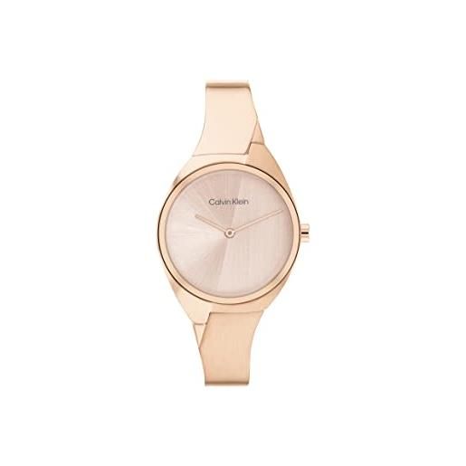 Calvin Klein orologio analogico al quarzo da donna collezione charming con cinturino in acciaio inossidabile rosa (blush)
