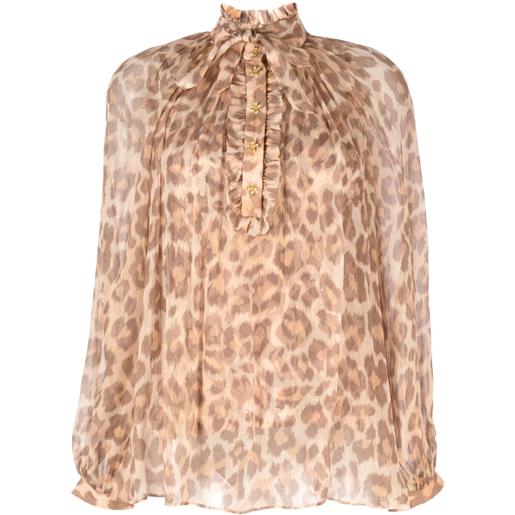 ZIMMERMANN blusa leopardata - marrone