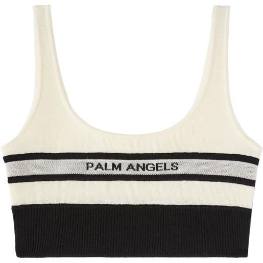 Palm Angels top con intarsio - bianco