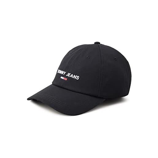 Tommy Jeans cappello uomo baseball tjm sport cap con logo, nero (black), onesize
