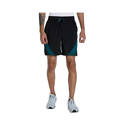 PUMA pantaloncini in tessuto train fit, 17,8 cm, uomo, nero-varsity verde, xxl