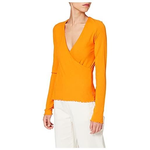 Scotch & Soda top a costine in misto ecovero t-shirt, bright orange 2014, m donna
