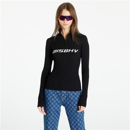 MISBHV knitted quarter-zip long sleeve sweater black