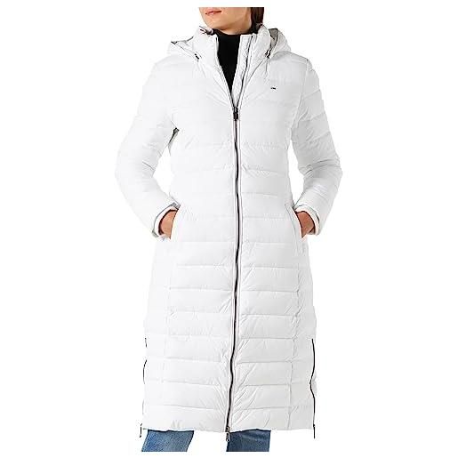 Tommy Jeans tjw basic hooded coat dw0dw14385 cappotti imbottiti, bianco (white), l donna