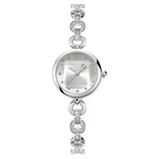 NUOVO orologio da polso da donna analogico al quarzo con diamanti al bracciale in argento/oro elegante orologio da donna (argento)