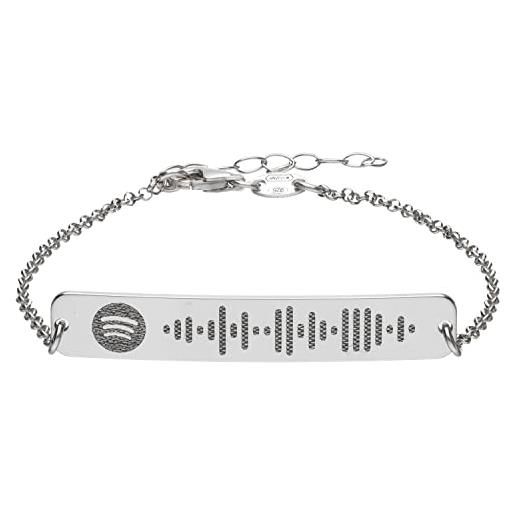 Magic In The Moonlight bracciale personalizzabile spotify codice canzone argento 925% | made in italy | anallergico, nickel free | fatto a mano | confezione regalo inclusa