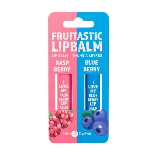 2K fruitastic cofanetti balsamo per labbra 4,2 g raspberry + balsamo per labbra 4,2 g blueberry