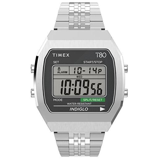 Timex orologio digitale al quarzo unisex con cinturino in acciaio inossidabile tw2v74200