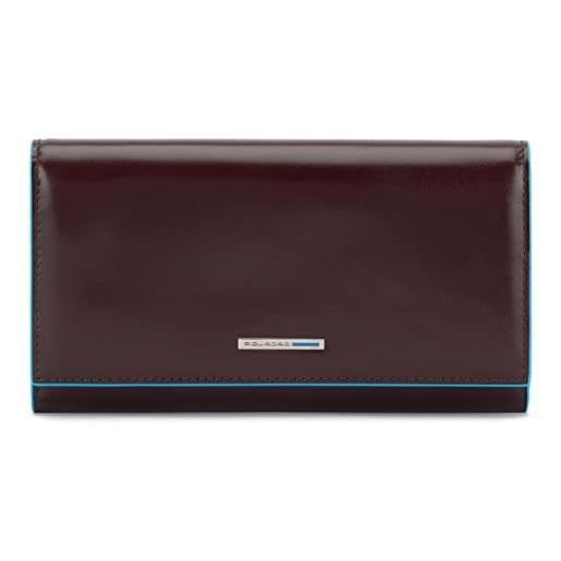 PIQUADRO portafoglio quadrato blu in pelle 19 cm