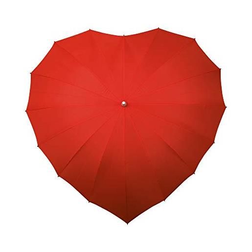 Impliva falcone parapluie droit - toile en forme de coeur rouge ombrello classico, 80 cm, rosso (rouge)