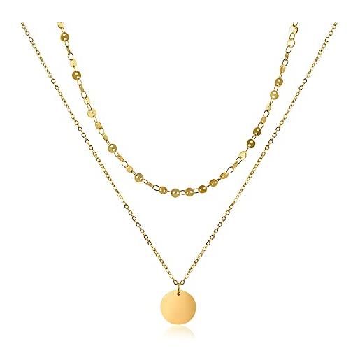 Collana Girocollo In Argento 925 Con Piastrine Monete | SILBERTALE | Catena Regolabile 33+6 Cm