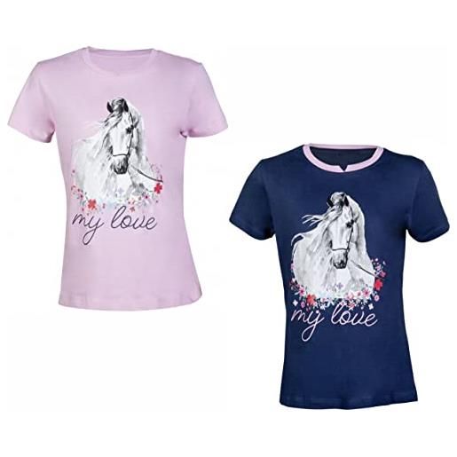 HKM horse spirit maglietta, colore: rosa, 116 unisex-bambini e ragazzi