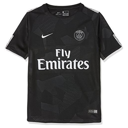 Nike 847407-011 - maglia da calcio unisex bambino, unisex - bambini, maglia da calcio, 847407-011, nero/pure platinum, s