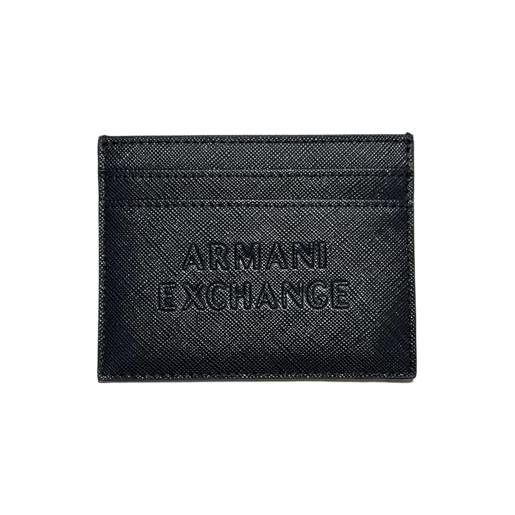Emporio Armani armani exchange men's ortisei, essential, embossed logo envelope card holder, sky night, taglia unica, casual