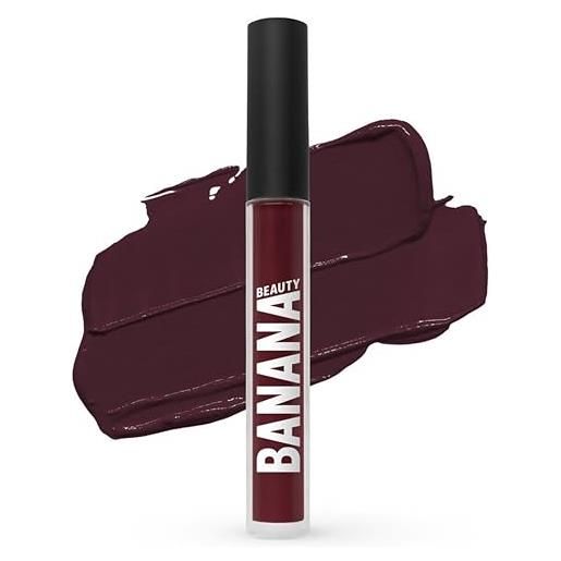 Banana beauty semi matte liquid lipstick con tenuta fino a 10 ore (choco loco/marrone scuro) - rossetto matte per labbra grandi - labbra idratate e volumizzate