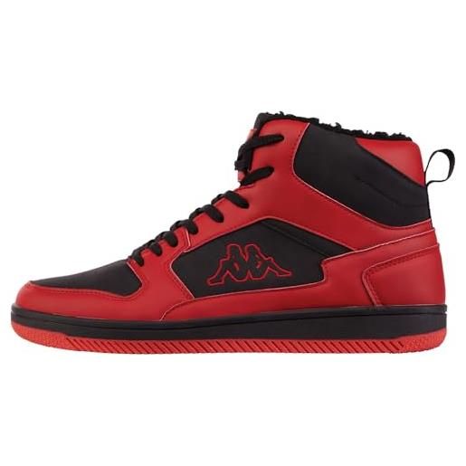 Kappa codice stile: 243374 lineup fur, scarpe da ginnastica unisex-adulto, rosso nero, 44 eu