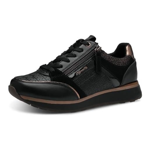 Tamaris donna 1-1-23726-41, scarpe da ginnastica, black copper, 38 eu
