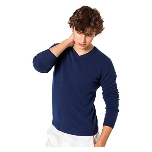 Jack Stuart - maglione in cashmere con scollo a v uomo (blu navy, m)