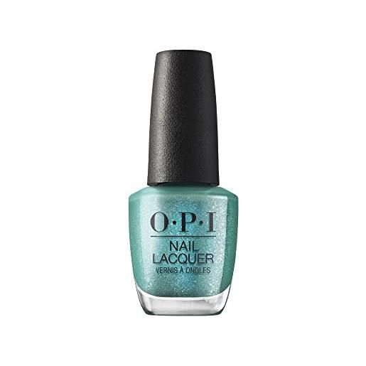 Wella opi nail lacquer, smalto per unghie, jewel be bold collection, tealing festive, blu shimmer, 15ml