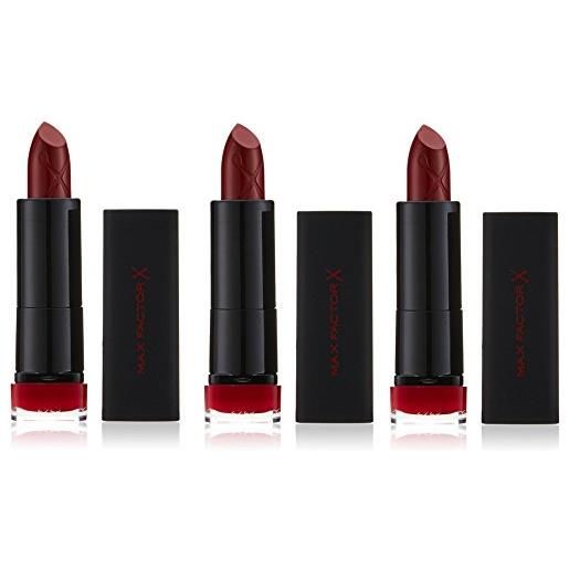 Max Factor rossetto velvet matte lipstick collection, love - pacco da 3 x 4 gr