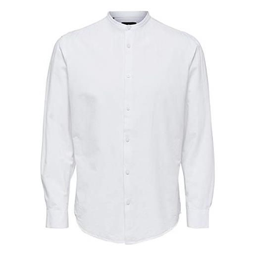 SELECTED HOMME slhslimlinen shirt ls china b camicia, bianca, l uomo