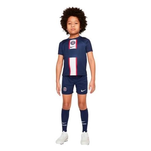 Nike paris saint-germain 2022/23 home set, midnight navy/white/midnight navy, 8-10 anni unisex-bambini e ragazzi