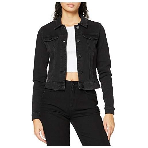 Noisy May name it nmdebra l/s wash denim jacket noos giacca in jeans, nero (black black), 46 (taglia produttore: large) donna