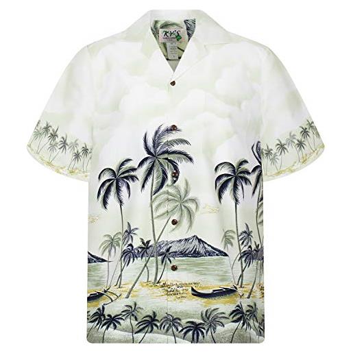 Sky ky`s original camicia hawaiana, palm beach, verde xl