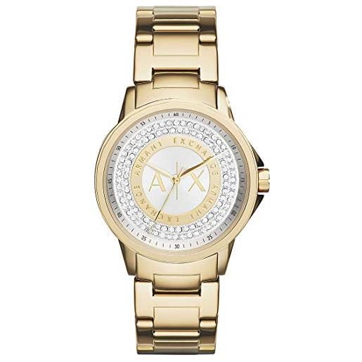 Armani Exchange orologio da donna, cronografo a tre lancette, cassa in acciaio inossidabile da 35 mm con bracciale in acciaio inossidabile, ax4321