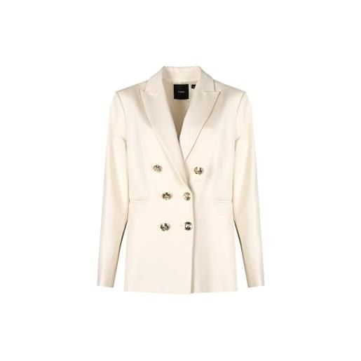 Pinko alexia giacca punto stoffa scu elegante da lavoro, q34_rosa almandino, 42 donna