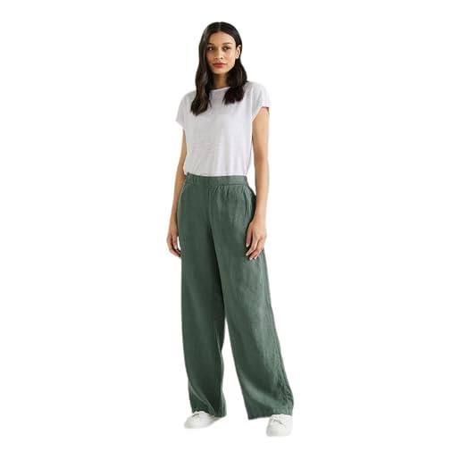 Street One a376154 pantaloni in lino wide, verde foglia profonda, 44w x 32l donna
