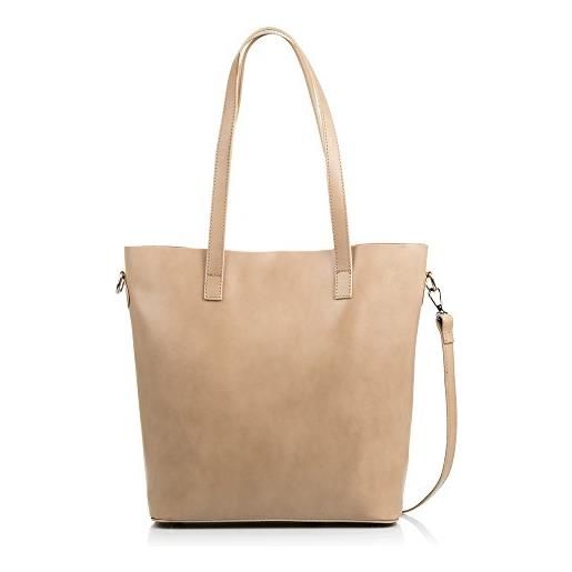 Firenze Artegiani bolso shopping bag de mujer piel auténtica dollaro borsa messenger, 37 cm, marrone (marrón claro)