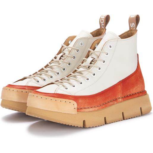 Bng real shoes | sneakers la dinamica bianco panna arancione