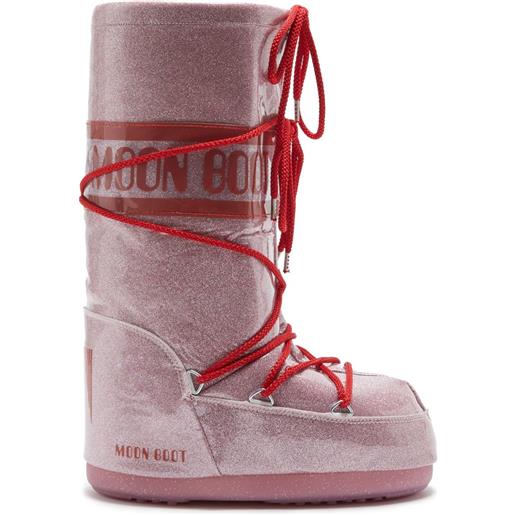 Moon Boot stivali da neve icon glitter - rosa