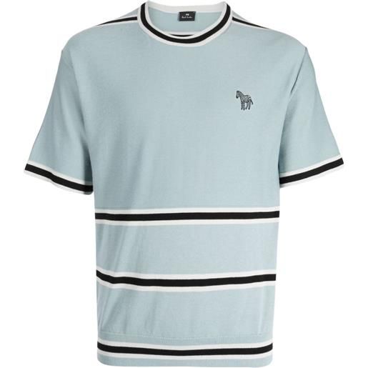Paul Smith t-shirt a righe zebra - blu
