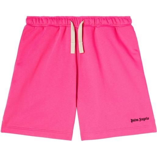 Palm Angels shorts sportivi con ricamo - rosa