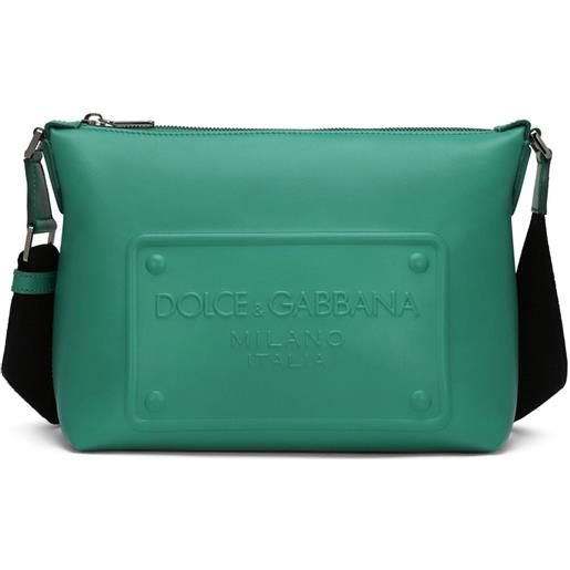 Dolce & Gabbana borsa messenger con logo - verde