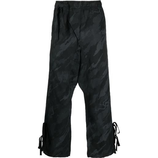 Maharishi pantaloni sportivi shinobi con stampa camouflage - nero