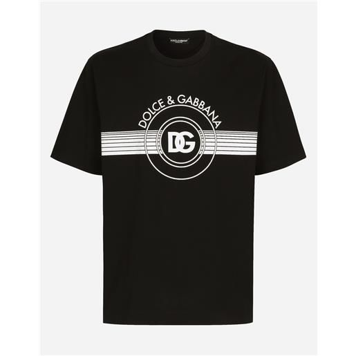 Dolce & Gabbana t-shirt in cotone interlock stampa logo dg
