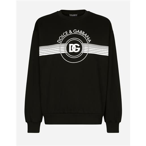 Dolce & Gabbana felpa in jersey stampa logo dg
