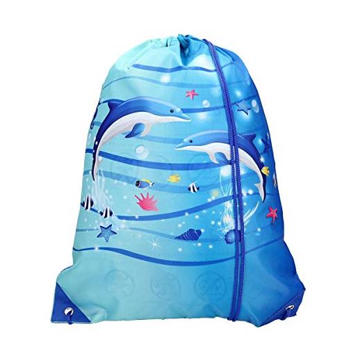 Spirit unisex jugend delfine borse sportive per bambini, blu, grande