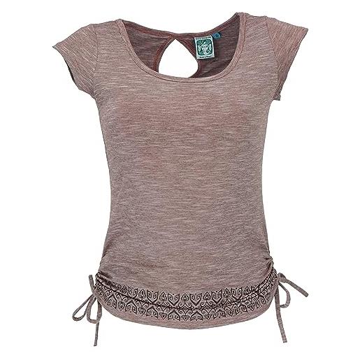 GURU SHOP guru-shop, maglietta di yoga in cotone biologico fiore della vita, dattero marrone, dimensione indumenti: m (36), magliette top