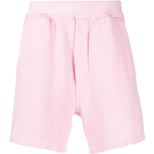 Dsquared2 shorts con effetto vissuto - rosa