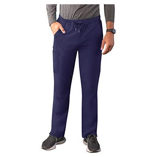 Adar Uniforms adar addition scrubs per uomini - pantaloni skinny per lo scrub cargo con coulisse - a6106 - caraibica blu - s